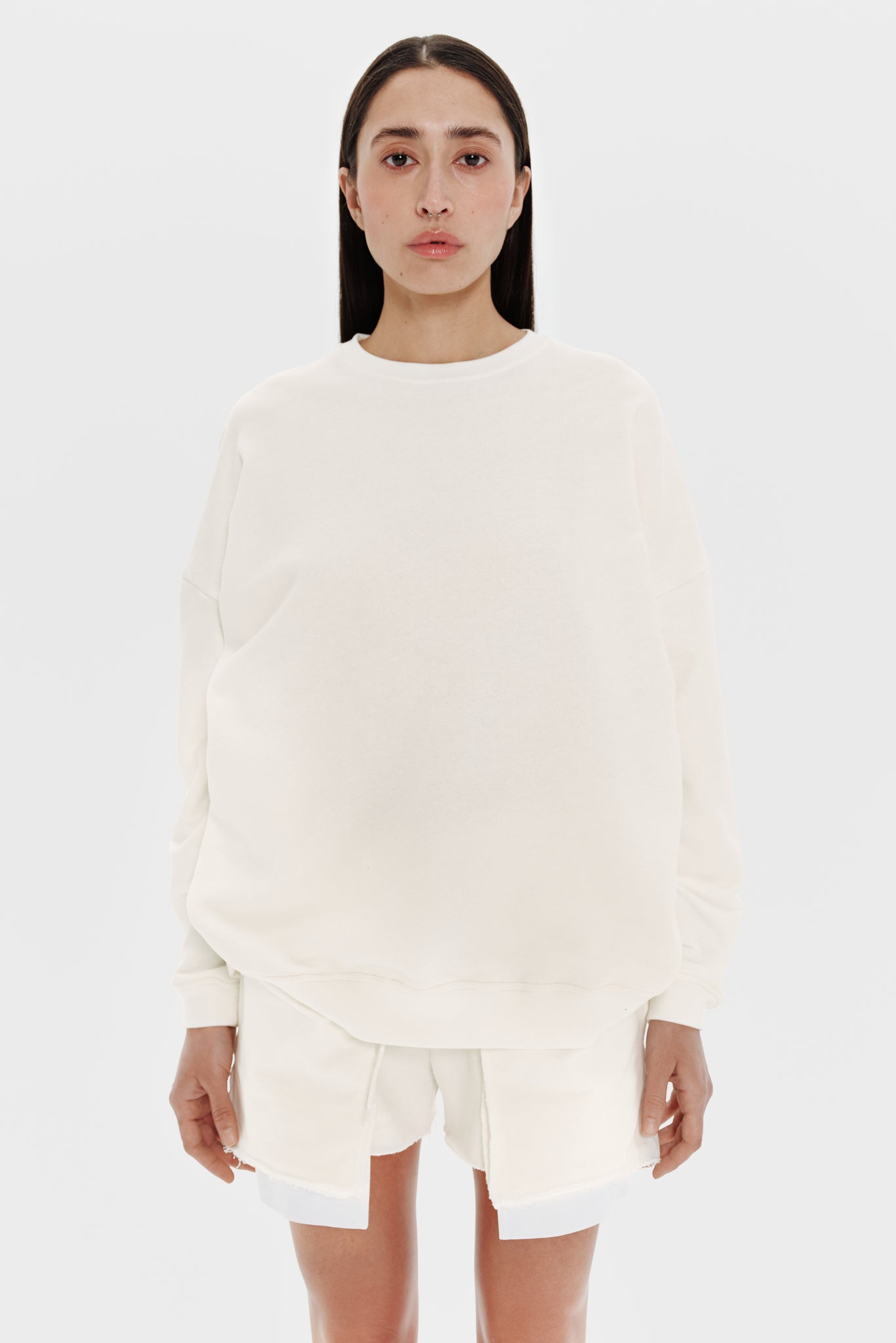 sweatshirt "basic" in milk color