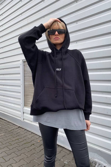 hoodie "ugly" in black color