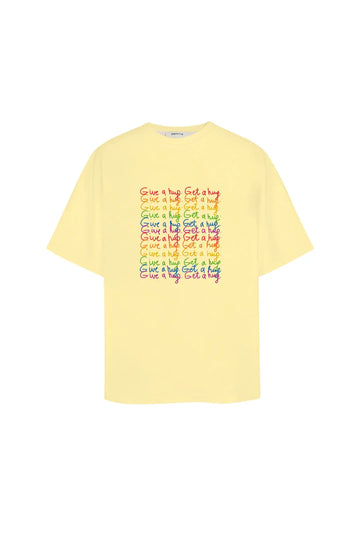 t-shirt "hug" in baby yellow color