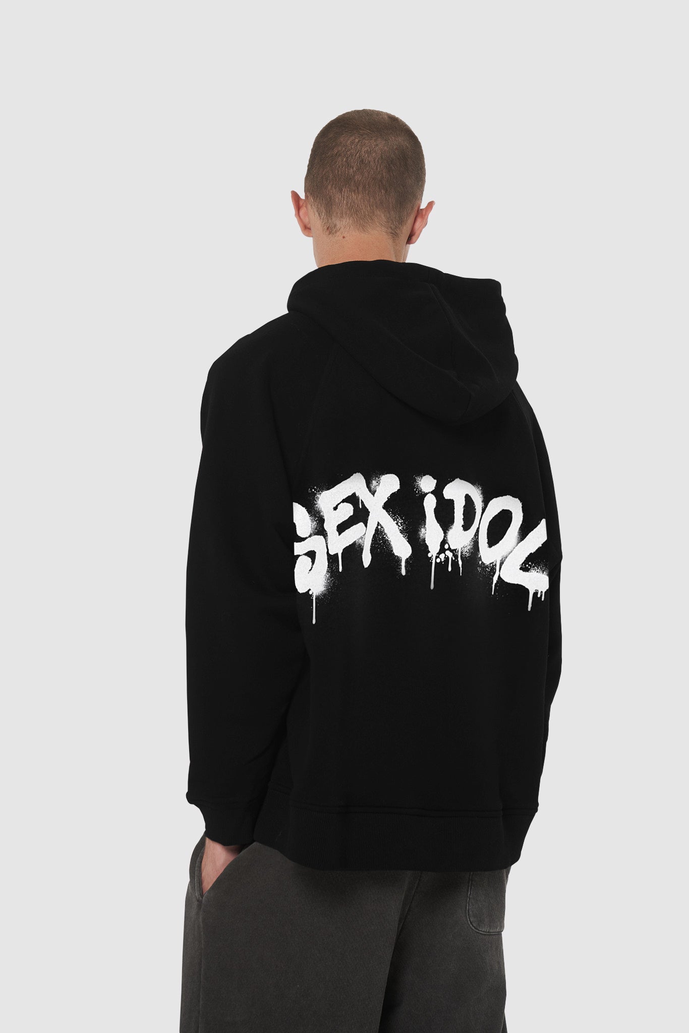 hoodie "sex idol" in black color